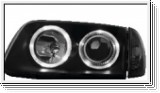 headlights VW Polo 99-01 6N2 2 halo rims black
