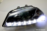SW-DRL Scheinwerfer Seat Ibiza 6L 03-08 LED Tagfahrlicht R87 black