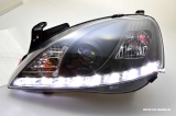 SW-DRL Scheinwerfer Opel Corsa C 01-06 LED Tagfahrlicht Black