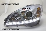 SW-DRL Scheinwerfer fr Mercedes C-Klasse W204 07-11 LED Tagfahrlicht R87