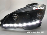 SW-DRL Scheinwerfer fr Mercedes C-Klasse W204 07-11 LED-TFL R87 black