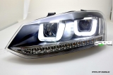 SW-Light headlights VW Polo V 6R 6C 10-17 LED U-Tube positionslight black