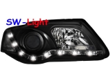 SW-Light Scheinwerfer fr VW Passat B6 3C 05-10 LED-TFL R87 Black