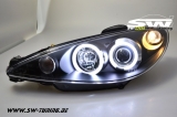 Angel Eye Scheinwerfer Peugeot 206 98-07 CCFL-SLR black