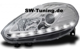 SW-DRL Scheinwerfer fr Fiat Punto Evo 10-13 LED Tagfahrlicht chrome