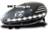SW-DRL Scheinwerfer Fiat Punto Evo 10-13 LED Tagfahrlicht black