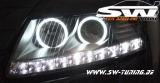 SW-CCFL Angel Eye Scheinwerfer Audi A6 Typ 4F 04-08 CCFL Standlichtringe Black