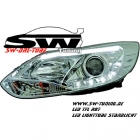 SW-DRLTube Scheinwerfer Ford Focus Mk3 DYB 11-14 LED TFL R87/ LED Lighttube chrome