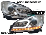 SW-Ltube Scheinwerfer MB C-Klasse W204/S204 Mopf 11-15 LED Blinker Lighttube chrom