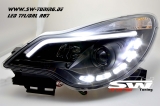 SW-DRLTube Scheinwerfer Opel Corsa D Facelift 11-15 LED TFL R87 / Lighttube black