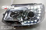 SW-DRL headlights VW T5 Facelift GP type 7H 09-14 LED daytime running R87 chrome