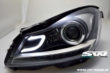 SW-Ltube Scheinwerfer fr Mercedes C-Klasse S204/W204 Facelift 11-15 Lighttube black