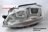 SWDRLtube Scheinwerfer VW Golf 7 12-16 LED Blinker / U-TFL R87 Chrom-Line chrom