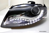 SW-DRL Scheinwerfer fr AUDI A4 B8 Typ 8K 08-11 LED-Tagfahrlicht R87 black