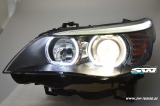 Angel Eye Scheinwerfer für 5er BMW E60 E61 03-10 High LED Standlichtringe Black