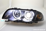 Angel Eye Scheinwerfer 3er BMW E46 Lim/Touring 98-01 High LED Standlichtringe black