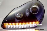 SW-Light Xenon Scheinwerfer für Porsche Cayenne I 955 9PA 02-07 LED Standlicht black
