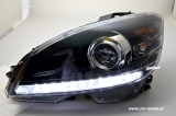 SW-DRL Scheinwerfer fr MB C-Klasse W204 / S204 07-11 LED TFL / LED Standlicht Lighttube black