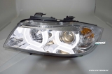 SW-Ltube Angel Eye Scheinwerfer fr 3er BMW E90 E91 05-13 High U-LED-Standlicht chrom