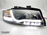 SW-DRLTube Scheinwerfer fr AUDI A4 B6 Typ 8E 01-04 LED Tagfahrlicht black Lightbar