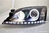 Angel Eye Scheinwerfer fr Ford Mondeo Mk3 00-07 High LED Standlichtringe / Leiste Black