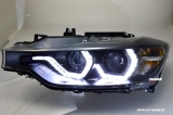 SW-DRL Angel Eye Scheinwerfer für 3er BMW Typ F30/F31 12-15 LED U-TFL-Standlichtringe black