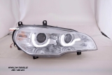 SW-DRLtube Angel Eye Xenon Scheinwerfer für BMW X5 E70 07-10 High U-LED-TFL chrom (für AFS-Version)