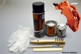brake caliper paint set flame orange 7 pieces Foliatec 575ml (100ml/5,21)