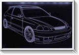 Led Schild mit Gravur fr Honda Civic 16V
