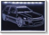 Led Schild mit Gravur fr VW Golf 3 GTI GT